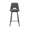 Armen Living Carise Gray Faux Leather and Black Metal Swivel 26" Counter Stool LCCABABLGR26 - alternate 5